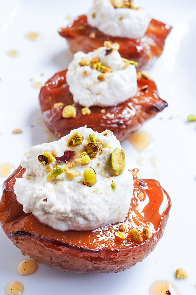 Slow-roasted quinces with ricotta and pistachios | www.viktoriastable.com