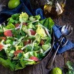 Avocado grapefruit jicama salad - this fabulous salad combines the freshest most delicate flavors in one bowl - crunchy jicama, crisp and cool cucumbers, bitter-sweet grapefruit and creamy avocado, with fresh lime juice and lots of cilantro! | www.viktoriastable.com