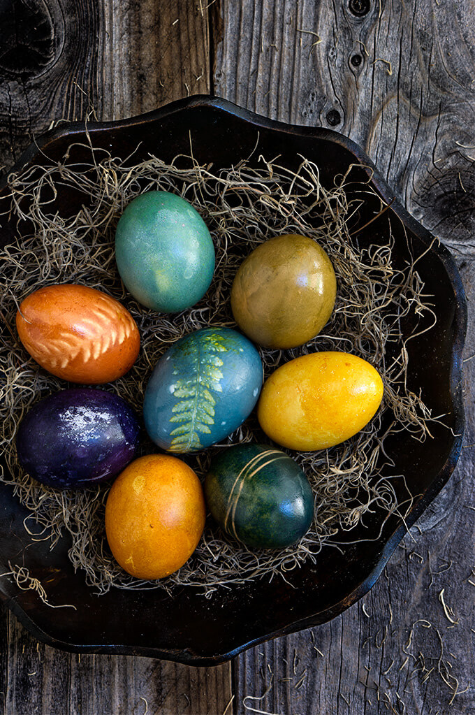 Naturally dyed Easter eggs