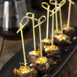 Steak bites with blue cheese butter and smoked pepita crumb - seared to perfection, bursting with flavor, tender steak bites are smeared with melting bluecheese butter, and a crunchy topping of smoked pepitas! | www.viktoriastable.com