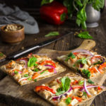 Thai chicken pizza - loaded with toppings, and bursting with bright flavors. | www.viktoriastable.com