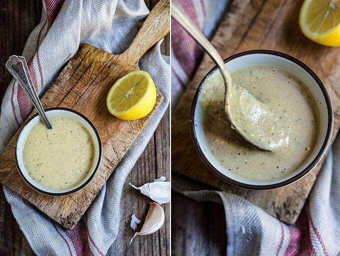  Secret ingredient low fat Caesar dressing recipe that's packed with protein, low in fat, yet creamy and robust in flavor. | www.viktoriastable.com