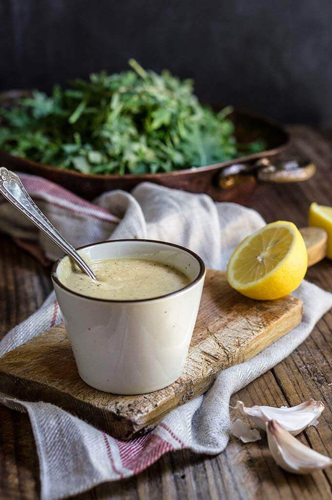  Secret ingredient low fat Caesar dressing recipe that's packed with protein, low in fat, yet creamy and robust in flavor. | www.viktoriastable.com