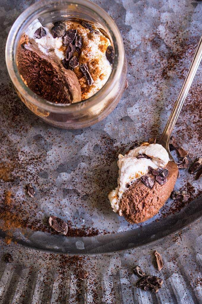 Spicy smoked chocolate mousse - rich and decadent dark chocolate mousse, with a hint of smoke and heat that give it a unique depth of flavor. | www.viktoriastable.com