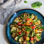 Grilled halloumi and summer squash Caprese salad - a twist on the beloved classic, made with grilled summer squash, and halloumi cheese. | www.viktoriastable.com