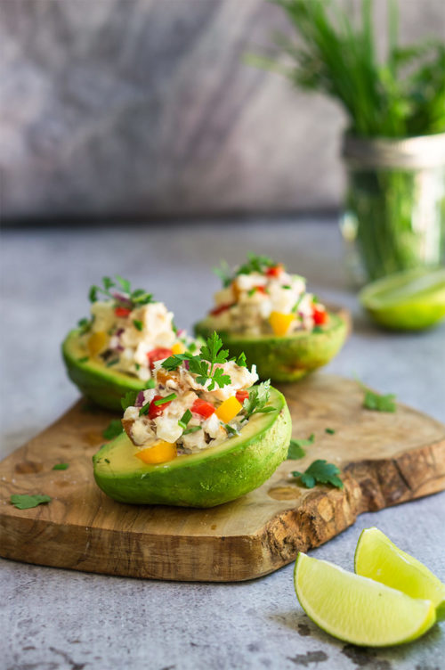 Peruvian stuffed avocados with smoked trout and hearts of palm | www.viktoriastable.com