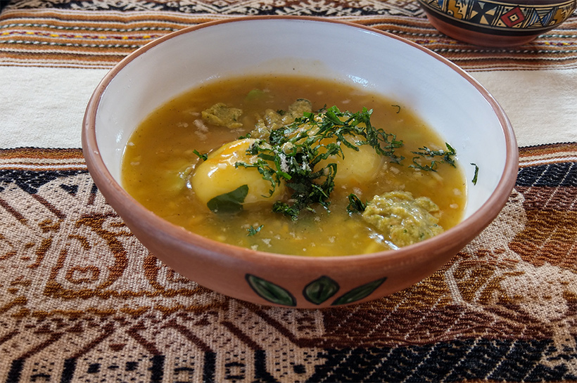 creamy potato soup, chinchero