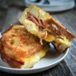 Triple cheese stuffed French toast - protein packed, and delicious, this recipe is a healthy alternative to the sweet fried French toast | www.viktoriastable.com