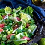 Avocado grapefruit jicama salad - this fabulous salad combines the freshest most delicate flavors in one bowl - crunchy jicama, crisp and cool cucumbers, bitter-sweet grapefruit and creamy avocado, with fresh lime juice and lots of cilantro! | www.viktoriastable.com