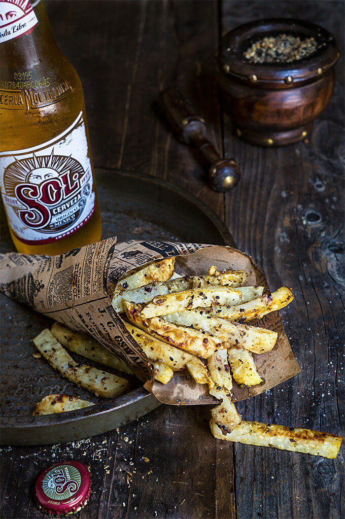 Celeriac fries - deliciously addictive, these are a great guilt-free snack that can perfectly satisfy your French fries cravings but for a fraction of the calories | www.viktoriastable.com
