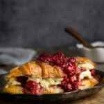 Croissant French toast with lemon Mascarpone filling - treat yourself to this scrumptious breakfast on a lazy weekend morning, and be sure to try both the savory and sweet version! | www.viktoriastable.com