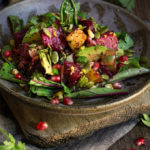 Roasted beets, pomegranate and kaniwa salad - sweet roasted corn, and crunchy pepitas, creamy avocado, fresh lemon, cilantro and scallions, and a nice zing from the cayenne pepper - this salad is an explosion of colors, flavors and textures. | www.viktoriastable.com