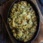 Creamy brussles sprouts and leeks - creamy, cheesy, and bursting with flavors of sweet caramelized leeks, garlic and cumin - this recipe is quick, easy and utterly delicious.| www.viktoriastable.com