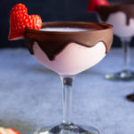 Chocolate strawberry martini - your favorite strawberries and chocolate combo gets a boozy lift in this dangerously delicious cocktail. | www.viktoriastable.com