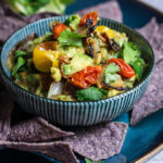 Roasted vegetable guacamole - this slight twist on the beloved avocado dip is bursting with lovely charred flavors of sweet caramelized onions, tomatoes and jalapeños, smoky cumin, and bright citrus and floral notes from the lime and cilantro. | www.viktoriastable.com