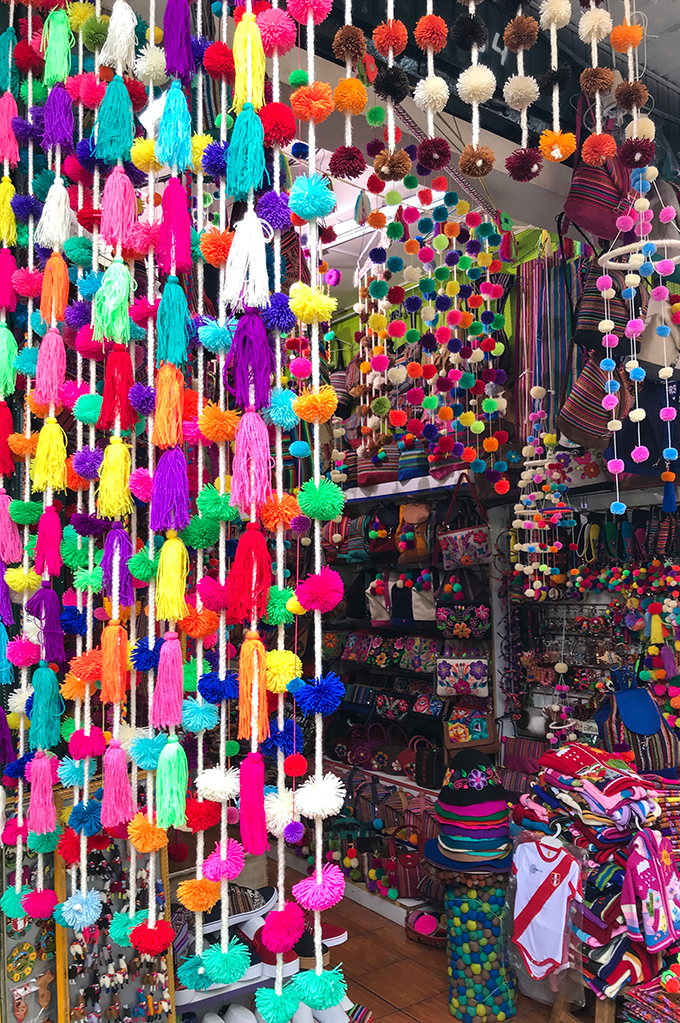 Peruvian textiles at Mercado Indio - Miraflores, Lima